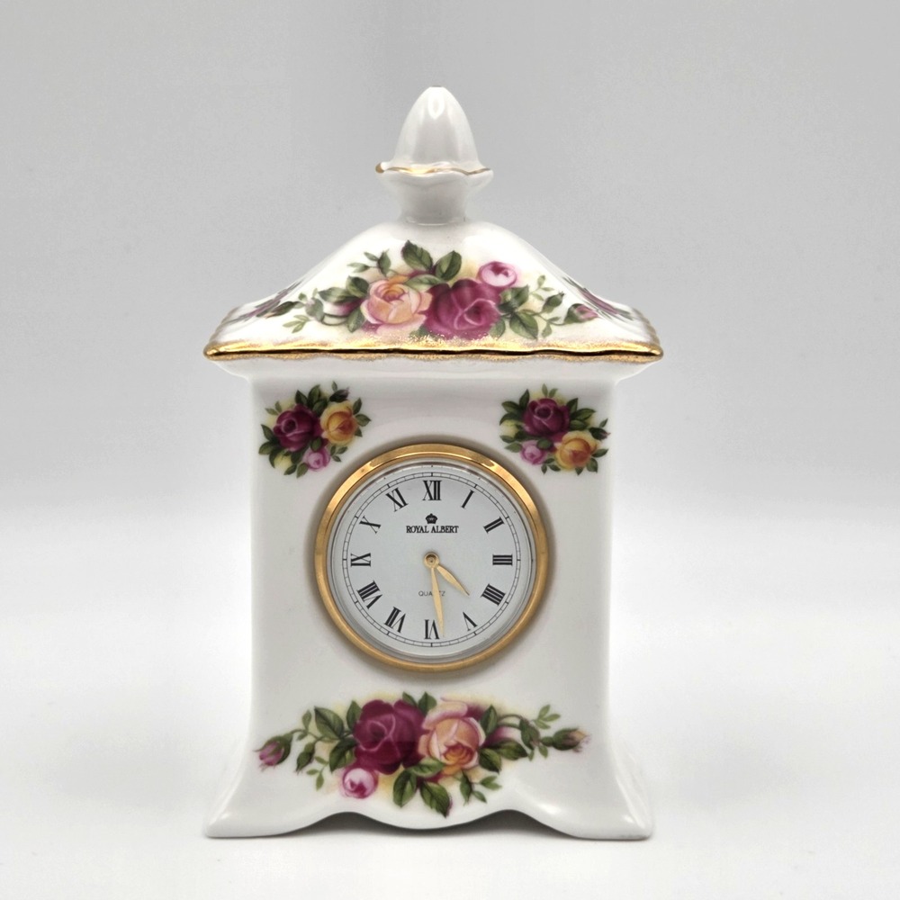 Royal Albert Old Country Roses Small Carriage Desk Clock 1962 Made In England